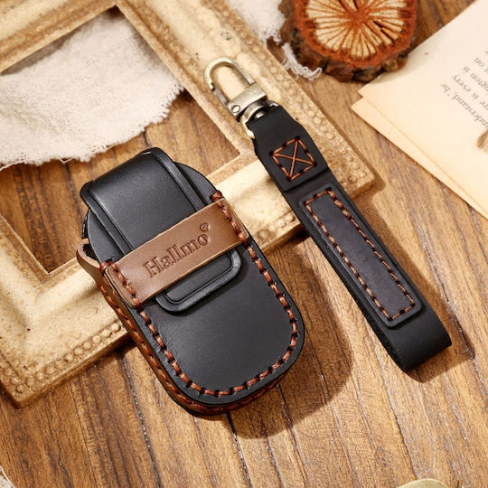 Hallmo Car Cowhide Leather Protective Key Cover Case New Mazda Axela Black