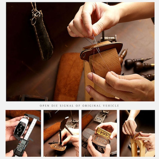 Hallmo Car Cowhide Leather Protective Key Cover Case New Volvo Black