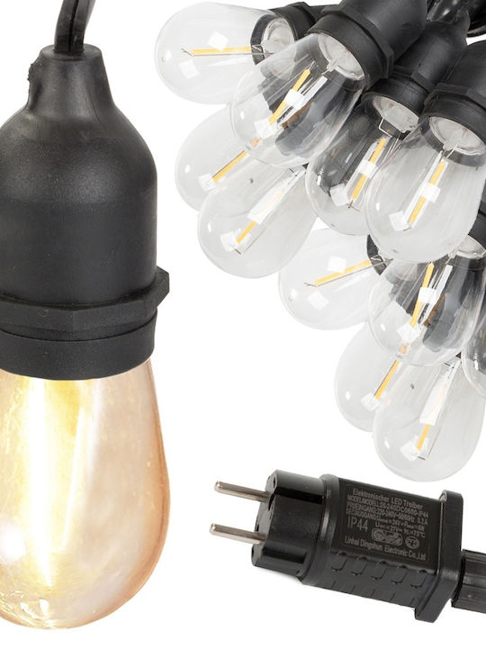 Verk Group Wasserdichte Lichterkette Beleuchtung LED 20m mit 20 Lampen Warmweiß