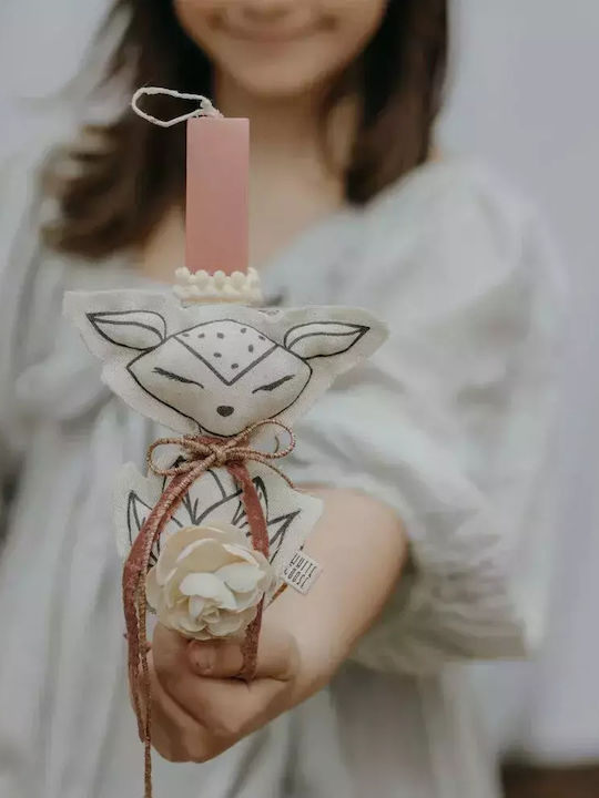White Goose Charming Deer Candle 25 Cm