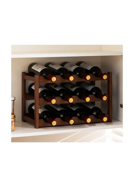 eBest Free Standing Wooden Wine Rack Brown 43x23.5x27cm
