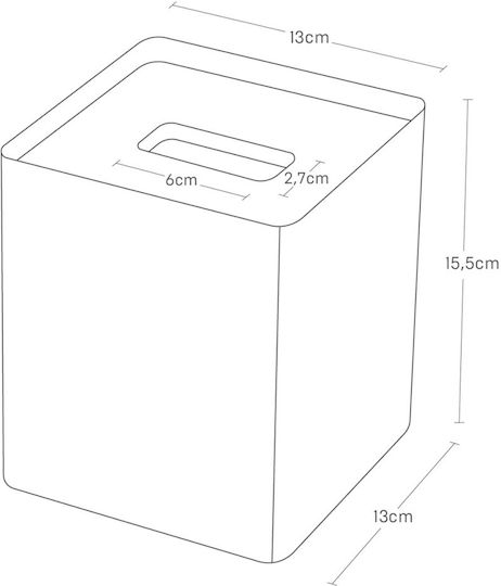 Yamazaki Θήκη για Χαρτομάντηλα Μεταλλική Μαύρη 13x13x15.5cm