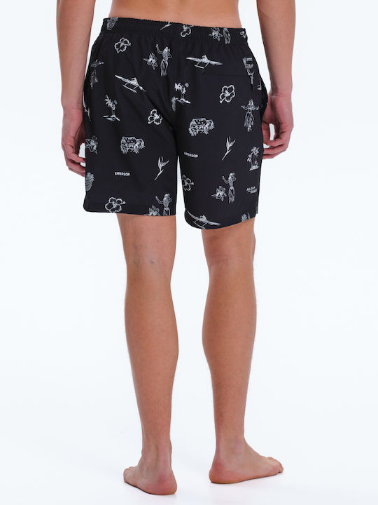 Costum De Baie Bărbați Pantaloni Scurți Negru Cu Modele