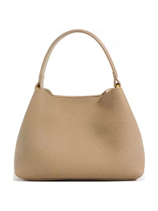 Leather Women's Bag Shoulder Beige