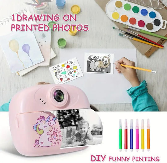 Unicorn Children's Camera with Thermal Printing Pink