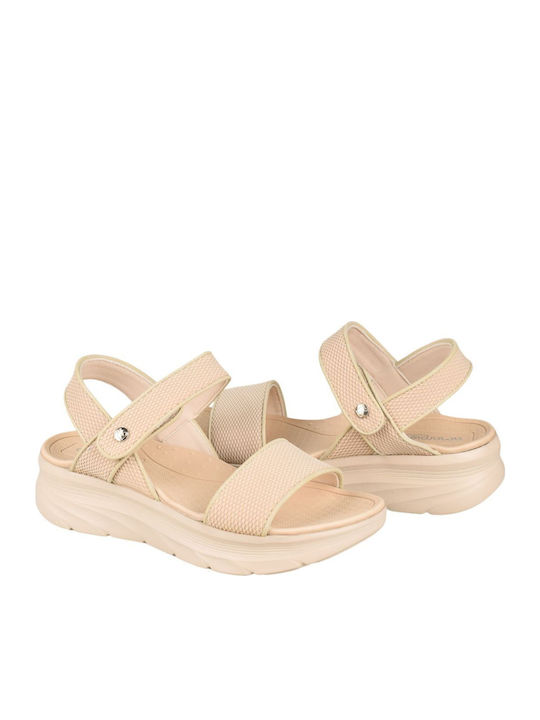 Women's Flat Sandals Anatomic in Beige Color