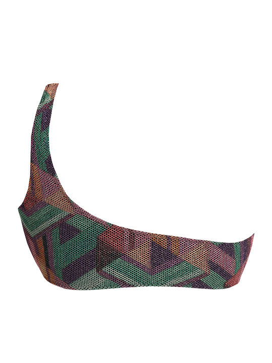 Aphrodite Bikini Top Cu Un Umăr Verde