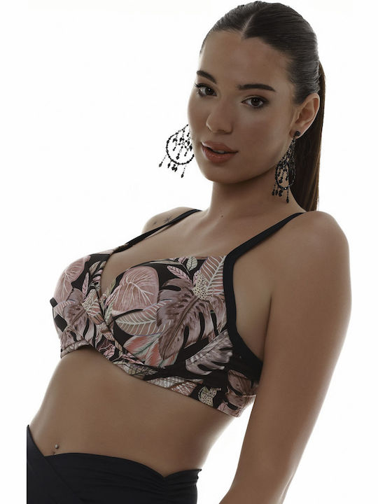 Chic Classics Bikini Сутиен E Чашка с Подплънки Флорален Blue