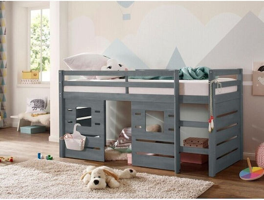 Loft Bed Single για Στρώμα 90x200cm