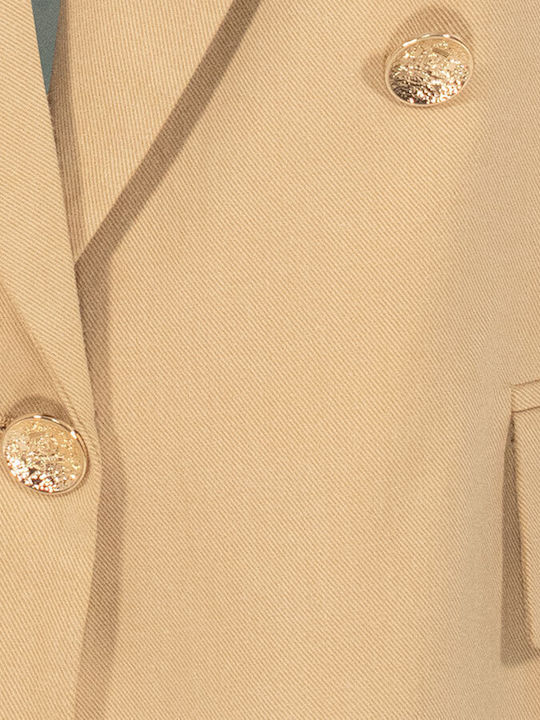 Forel Long Women's Blazer Gold-beige