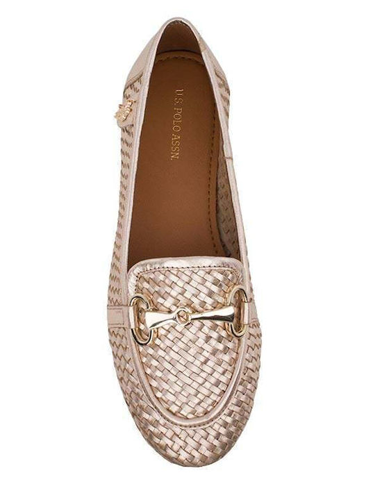 Women's Loafers in Gold Color