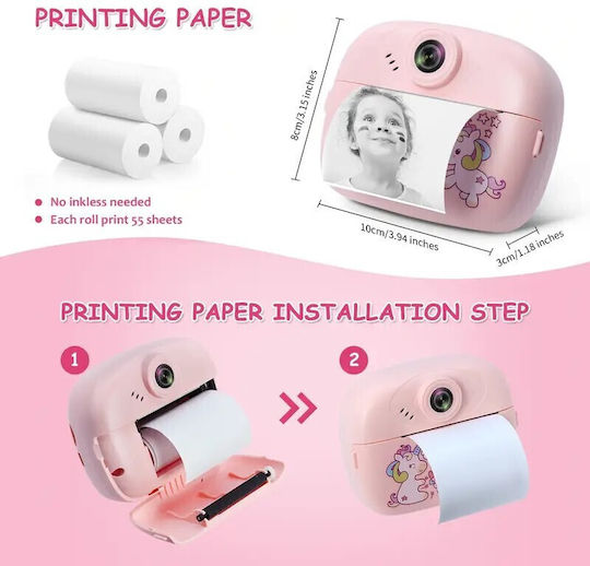 Unicorn Children's Camera with Thermal Printing Purple