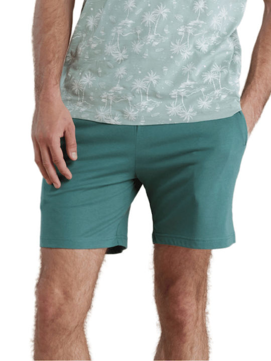 Noidinotte Men's Summer Pajamas Set Bay Leaf Mint