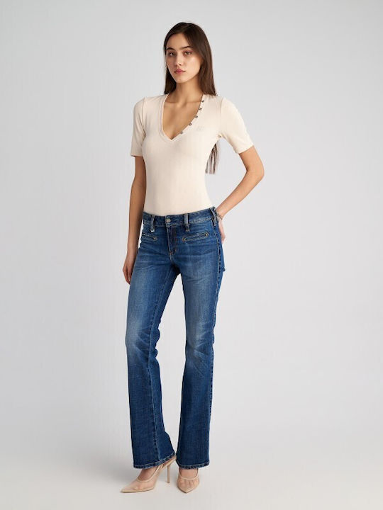 Дамско памучно боди Staff Slim Fit 63-016.053 екрю 63-016.053