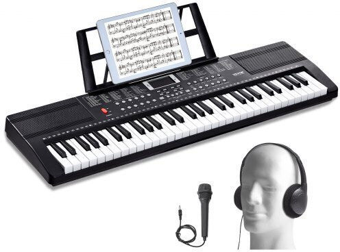 Vevor Keyboard 61JBPZSMGQ61JYYXMV9 with 61 Keys with Headphones Black
