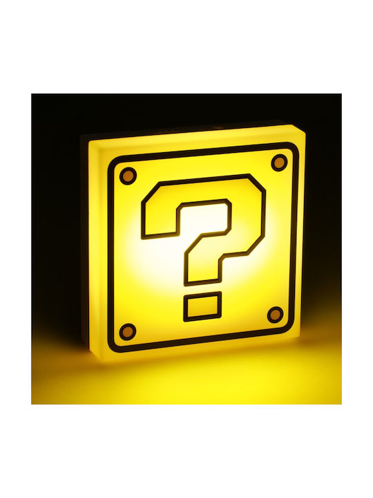 Paladone Παιδικό Διακοσμητικό Φωτιστικό Super Mario Question Κίτρινο 16εκ.