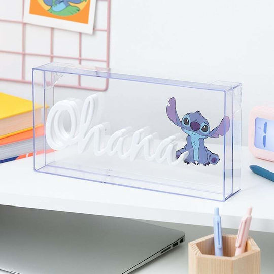 Paladone Led Kids Desk Lamp Neon Stitch Ohana Blue 30.5x15.5cm