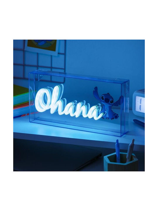 Paladone LED Kinder Tischlampe Neon Stitch Ohana Blau 30,5x15,5cm