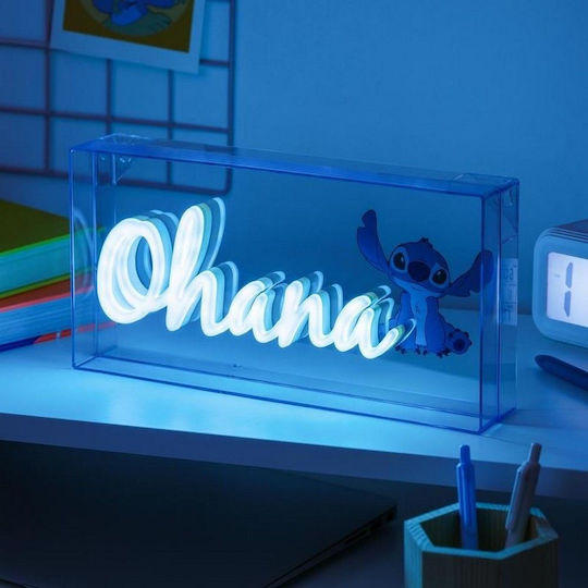 Paladone Led Kids Desk Lamp Neon Stitch Ohana Blue 30.5x15.5cm