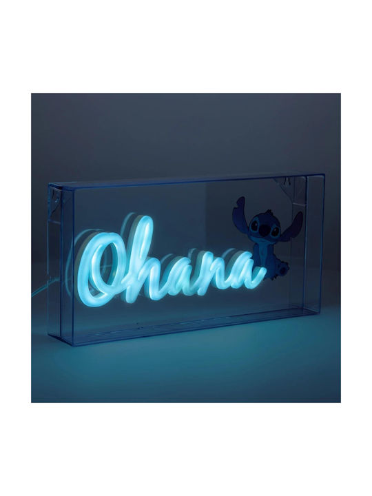 Paladone LED Kinder Tischlampe Neon Stitch Ohana Blau 30,5x15,5cm