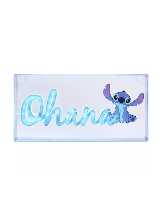 Paladone LED Kinder Tischlampe Neon Stitch Ohana Blau 30,5x15,5cm