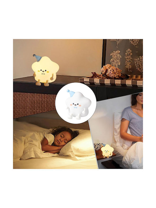 Kids Decorative Lamp with Stars Projection White 13.8x13.6x13.6cm