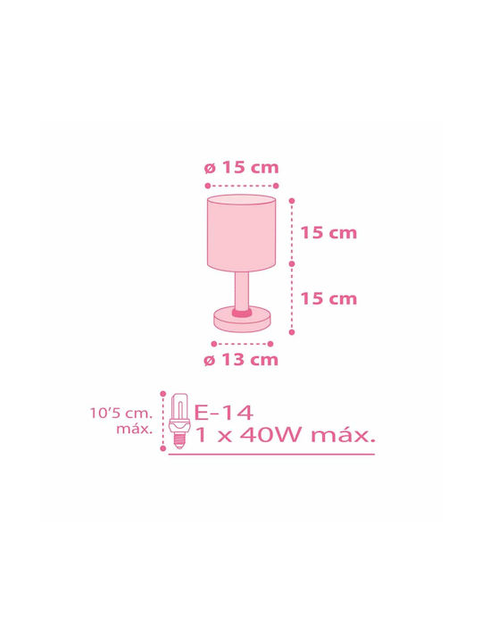 Ango Kids Portable Lamp Colors Pink 15x15x30εκ.