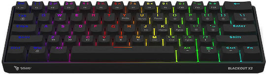 Savio Blackout X2 Gaming Mechanische Tastatur 60% mit Outemu Blau Schaltern und RGB-Beleuchtung (Englisch US)