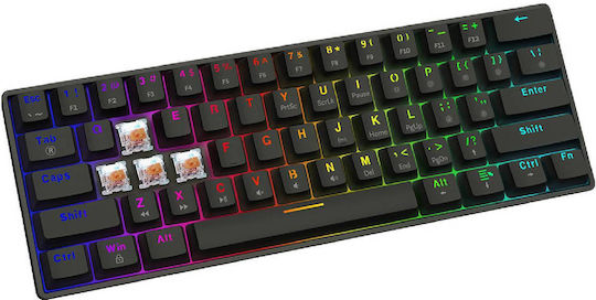 Savio Blackout X2 Gaming Mechanical Keyboard 60% with Outemu Peach switches and RGB lighting (English US)
