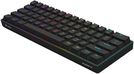 Savio Blackout X2 Gaming Mechanical Keyboard 60% with Outemu Peach switches and RGB lighting (English US)