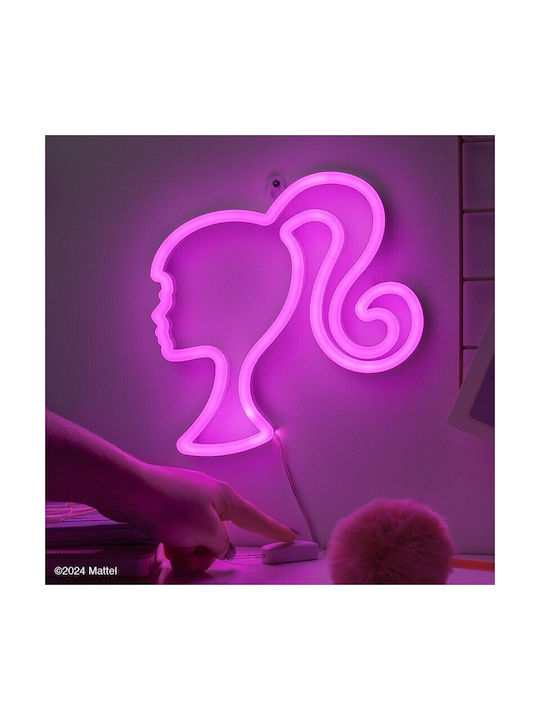 Paladone LED Детско Декоративно Осветително Тяло Barbie Neon Розово 22x22x22см