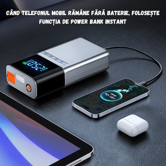 Starter Portabil Pentru Baterii Auto Și Motocicletă 12000mAh Cu Bancă De Alimentare USB Și Obiectiv 12V