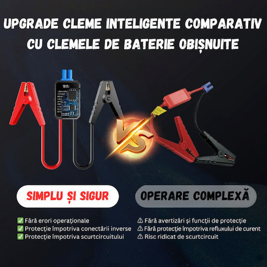 Starter Portabil Pentru Baterii Auto Și Motocicletă 12000mAh Cu Bancă De Alimentare USB Și Obiectiv 12V