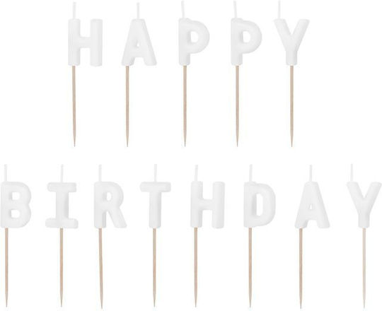 Λευκά Κεράκια Happy Birthday