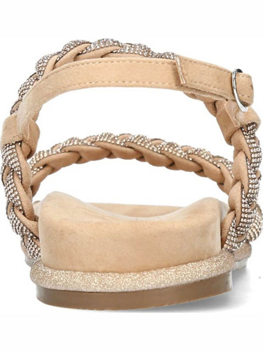 Flache Sandalen für Damen in Beige Farbe