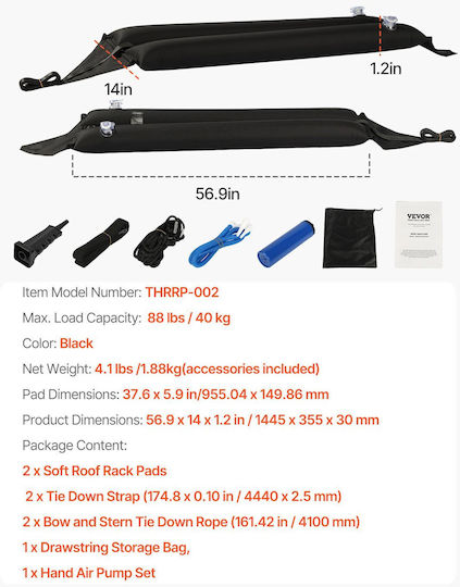 Vevor Kayak Transport Bases for Car Roof Rack