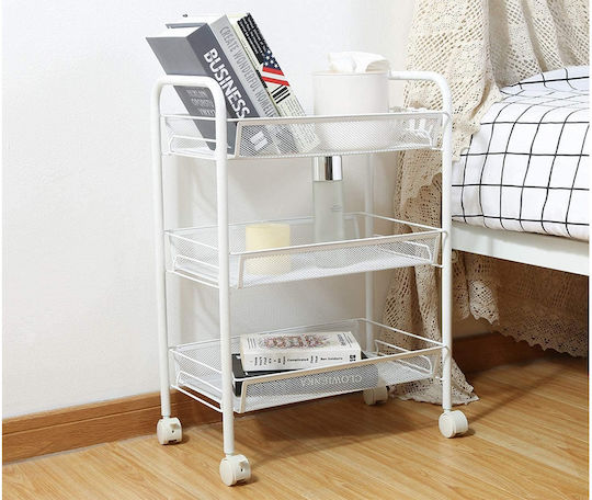 Verk Group Metallic Trolley 3-Tier White Verk Group Metallic Trolley 3-Tier White