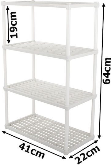 Verk Group Rafturi de baie Raft Baie Plastic 64x41x22cm Albă