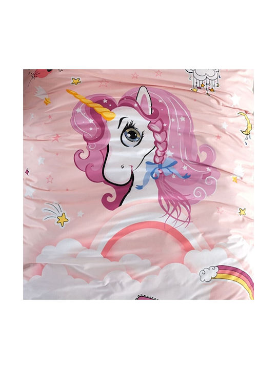 Pucioasa Conținut set Husă de pilotă pentru copii Single cu față de pernă Bumbac Roz 160x220cm