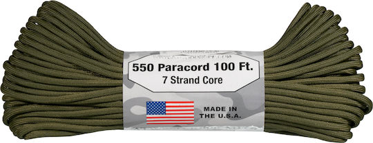 Atwood Rope Mfg Paracord Tactical 550 Σχοινί Διαμέτρου 4mm με Μήκος 30m Πράσινο