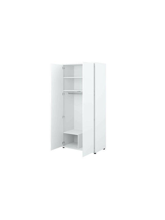 Ușă dublă Dulap de Haine Concept Pro Lenart Levfere 155 Alb 101x55x218cm