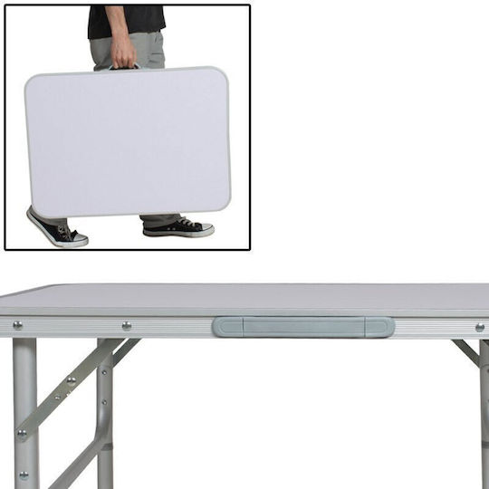 Camp Active 44756 Table Steel for Camping Foldable 75x55x60cm White