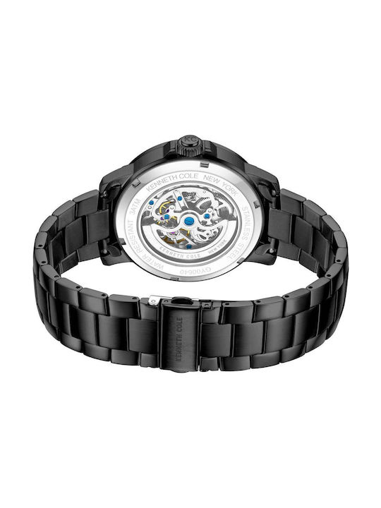 Kenneth Cole Men's Watch 44mm Automatic with Black Metal Bracelet