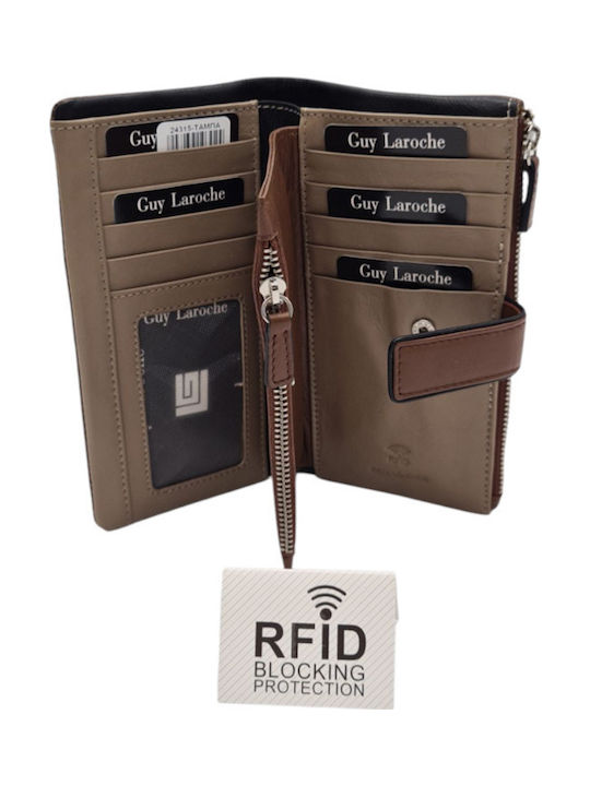 Small Leather Women's Wallet Classic with RFID Tabac Brown