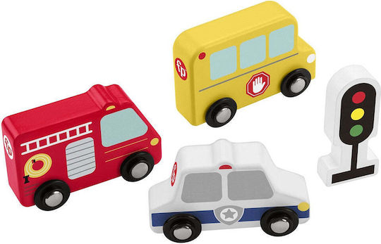 Fisher Price Fisher Price Baby Aktivitätsspielzeug Fahrzeug Pack 4-teilig aus Holz für 24+ Monate