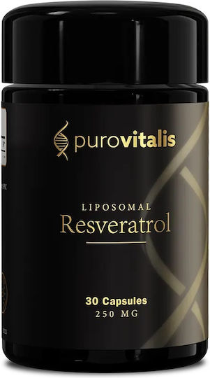 Purovitalis Liposomal Trans-Resveratrol 240mg Special Food Supplement 30 Vegetable Capsules