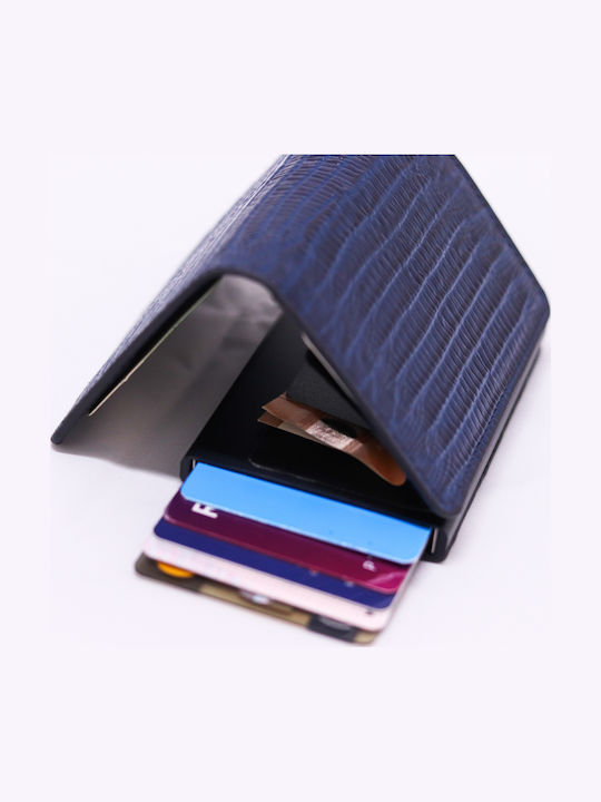 Ανδρικό Πορτοφόλι με RFID και Μηχανισμό Slide Μπλε