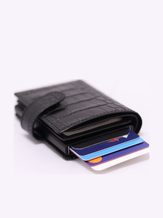 Ανδρικό Πορτοφόλι με RFID και Μηχανισμό Slide Μαύρο