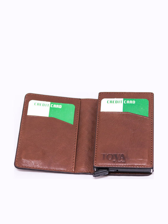 Ανδρικό Πορτοφόλι με RFID και Μηχανισμό Slide Καφέ