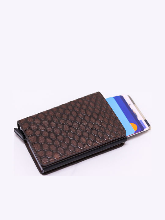 Ανδρικό Πορτοφόλι με RFID και Μηχανισμό Slide Καφέ
